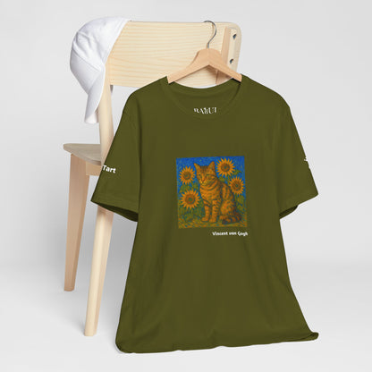 T-shirt unisex CATART - Vincent van Gogh - Un dipinto iconico rivisitato con i gatti
