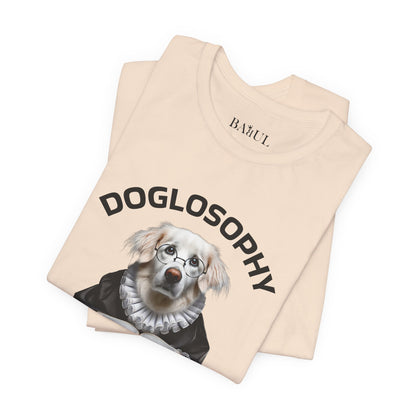 Maglietta a maniche corte unisex Doglosophy – Design "I cani sono come gli umani ma senza difetti"
