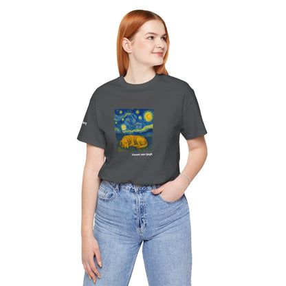 Unisex T-Shirt con cane DOGART  - VAN GOGH - Un dipinto iconico rivisitato con i cani