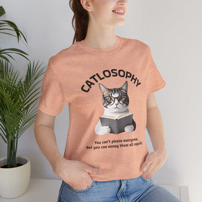 Catlosophy Unisex Jersey Maglietta a maniche corte – Design "Non puoi accontentare tutti"