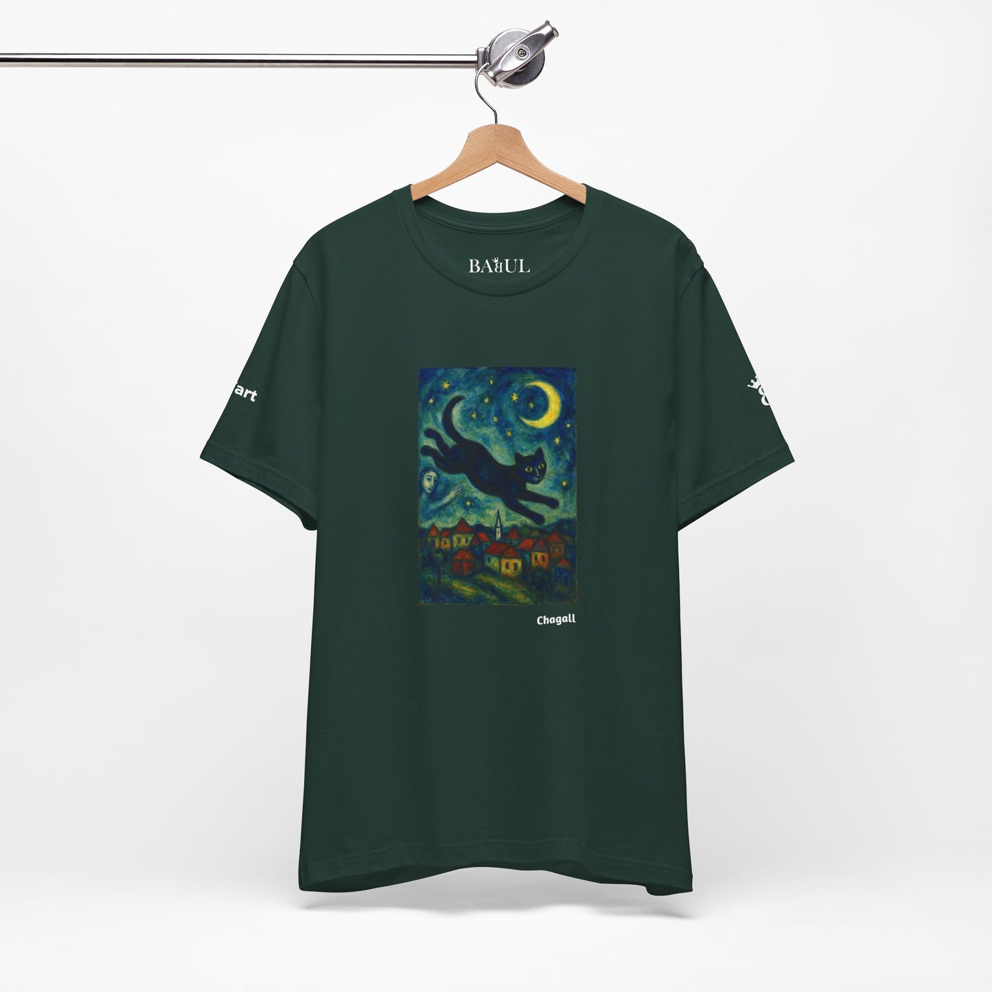 T-shirt unisex CATART - MARC CHAGALL - Un dipinto iconico rivisitato con i gatti