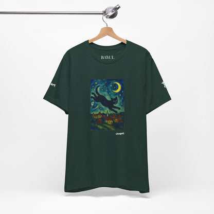 T-shirt unisex CATART - MARC CHAGALL - Un dipinto iconico rivisitato con i gatti