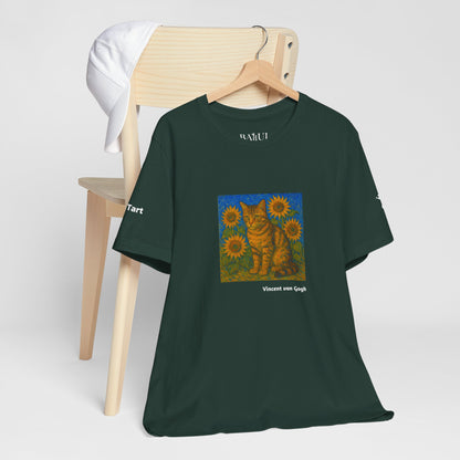T-shirt unisex CATART - Vincent van Gogh - Un dipinto iconico rivisitato con i gatti