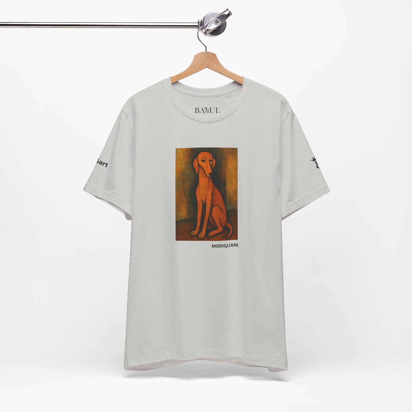 Unisex T-Shirt con cane DOGART  - MODIGLIANI - Un dipinto iconico rivisitato con i cani