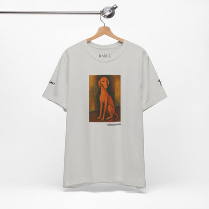 Unisex T-Shirt con cane DOGART  - MODIGLIANI - Un dipinto iconico rivisitato con i cani