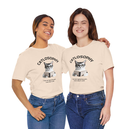 Catlosophy Unisex Jersey Maglietta a maniche corte – Design "Non ti sto ignorando, solo che non me ne frega niente"