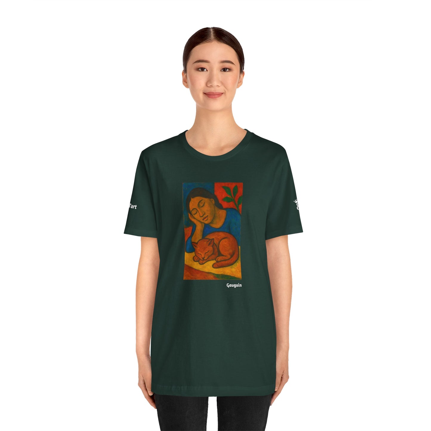 T-shirt unisex CATART - GAUGUIN - Un dipinto iconico rivisitato con i gatti