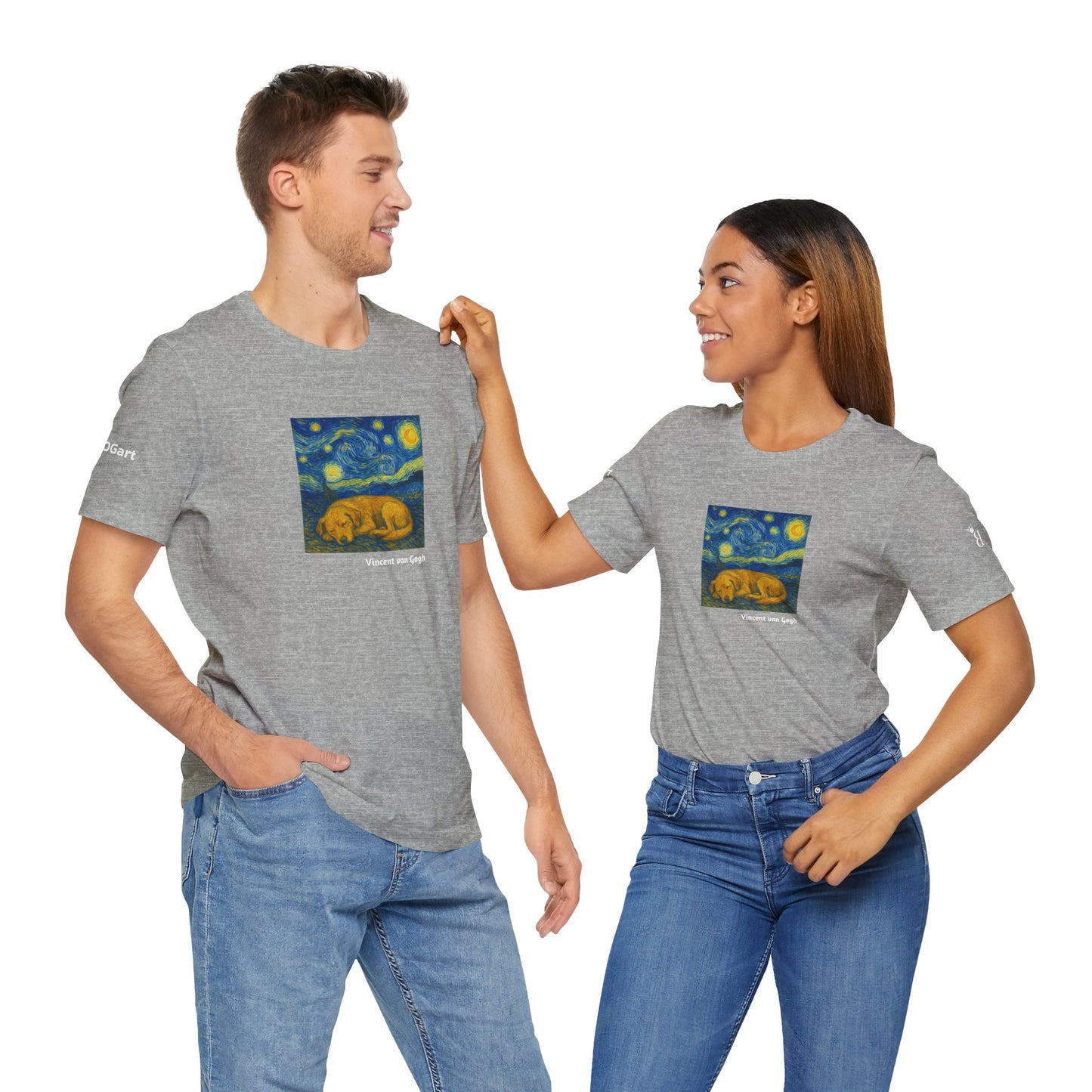 Unisex T-Shirt con cane DOGART  - VAN GOGH - Un dipinto iconico rivisitato con i cani