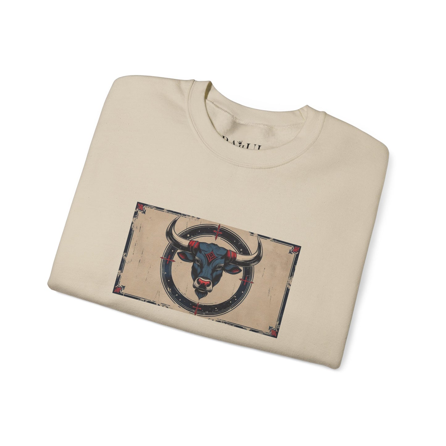 Toro - Felpa Zodiaco Gotico, grafica in Blu