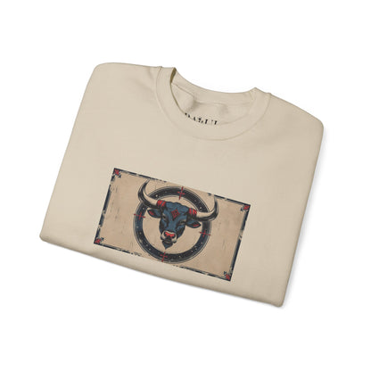 Toro - Felpa Zodiaco Gotico, grafica in Blu