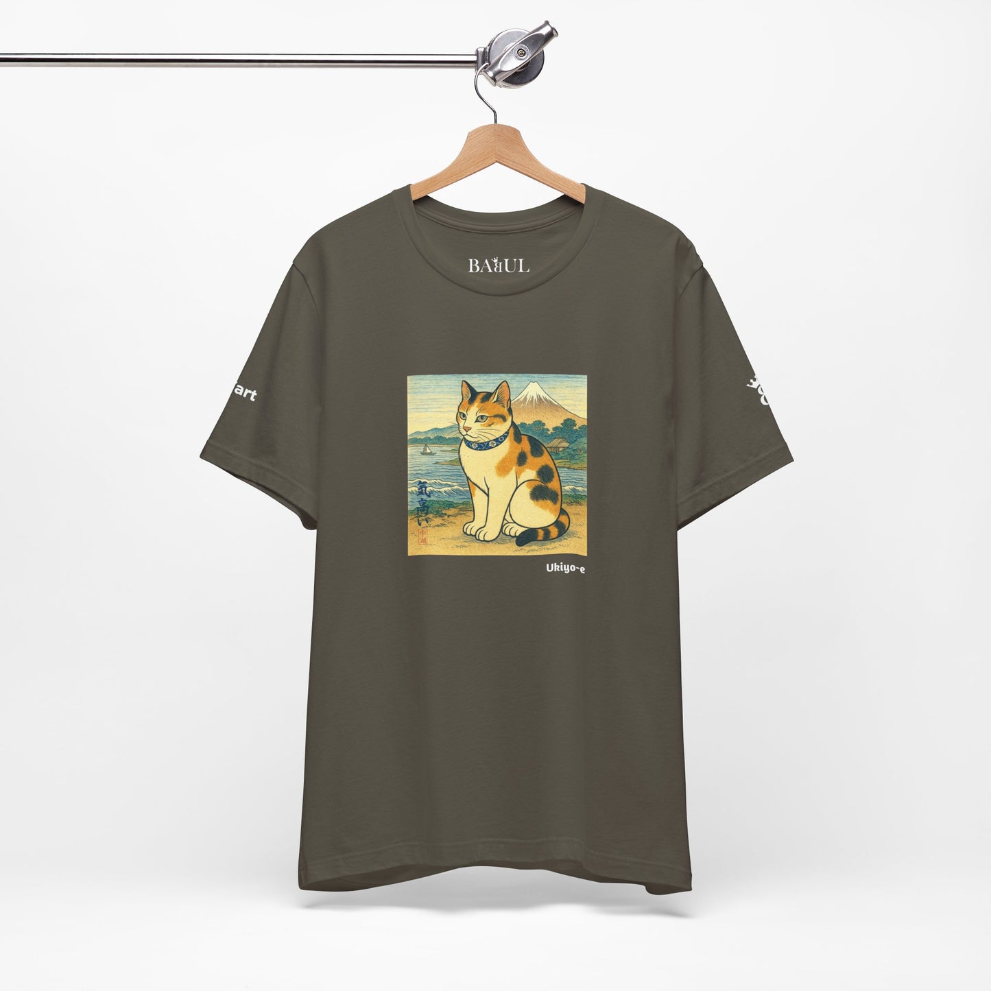 T-Shirt unisex CATART - Stile artistico giapponese UKIYO-E - Pittura iconica rivisitata con i gatti