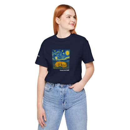 Unisex T-Shirt con cane DOGART  - VAN GOGH - Un dipinto iconico rivisitato con i cani