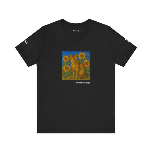 T-shirt unisex CATART - Vincent van Gogh - Un dipinto iconico rivisitato con i gatti