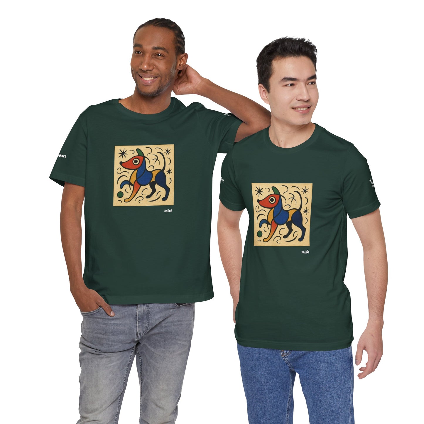 T-Shirt unisex  DOGART - MIRO - Dipinto iconico rivisitato con i cani