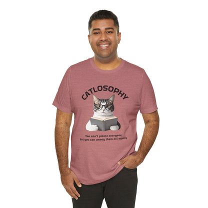 Catlosophy Unisex Jersey Maglietta a maniche corte – Design "Non puoi accontentare tutti"