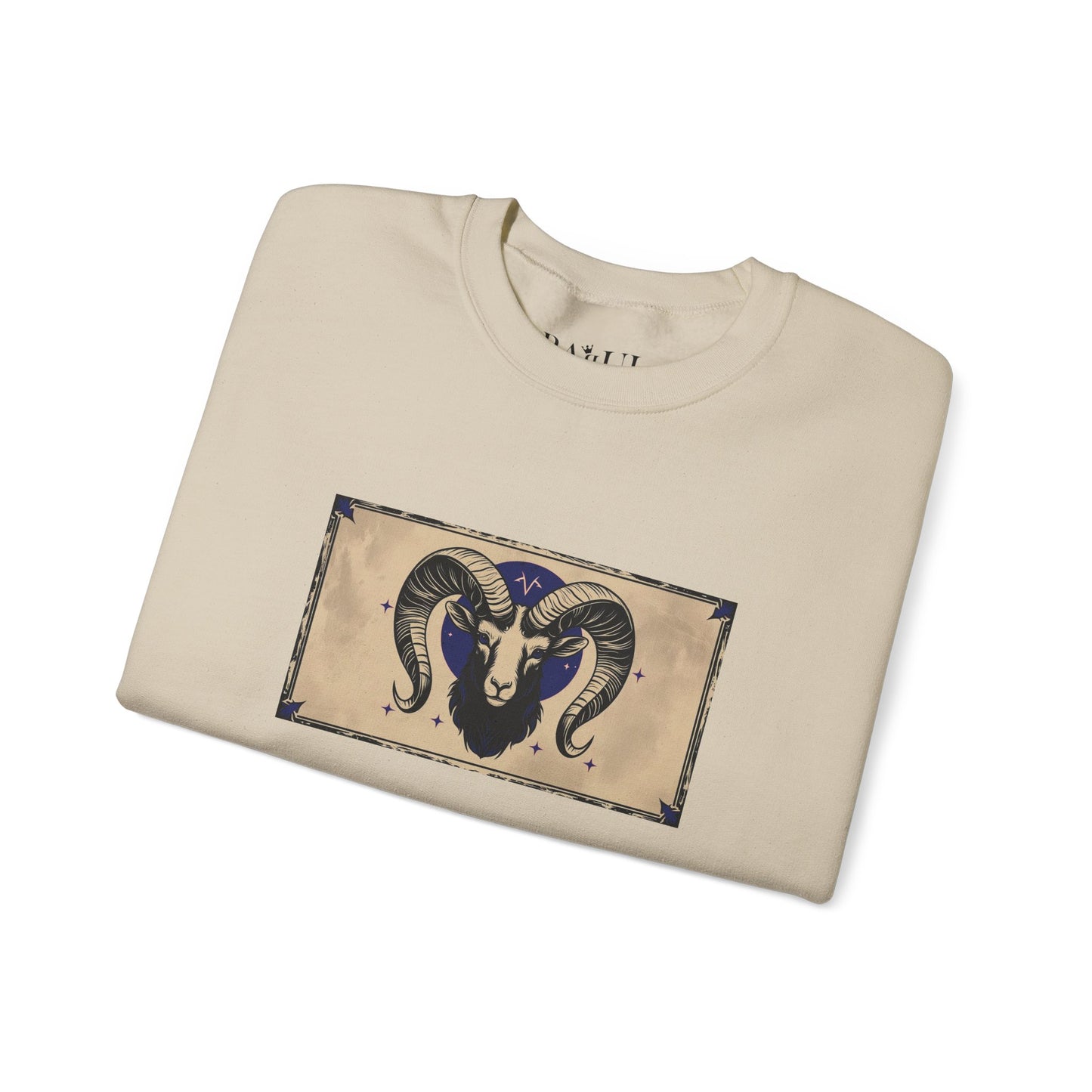 Ariete - Felpa Zodiaco Gotico, grafica in Blu