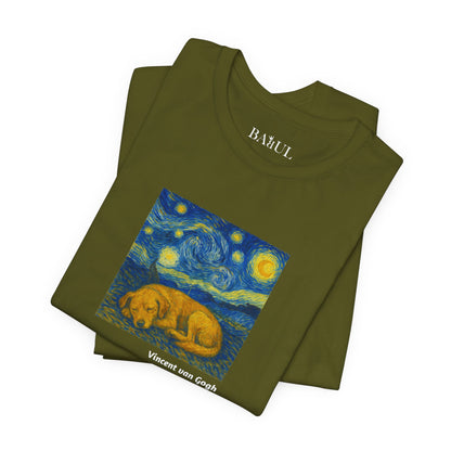 Unisex T-Shirt con cane DOGART  - VAN GOGH - Un dipinto iconico rivisitato con i cani