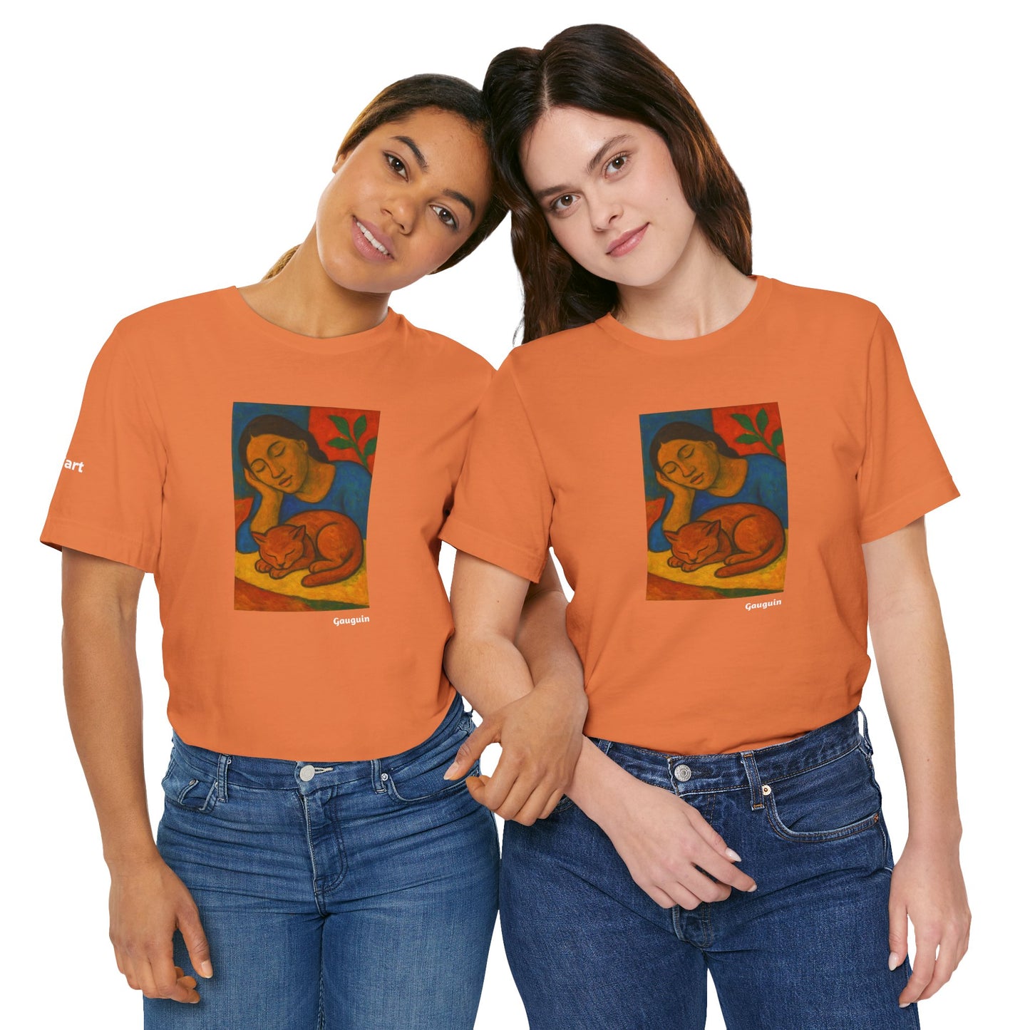 T-shirt unisex CATART - GAUGUIN - Un dipinto iconico rivisitato con i gatti
