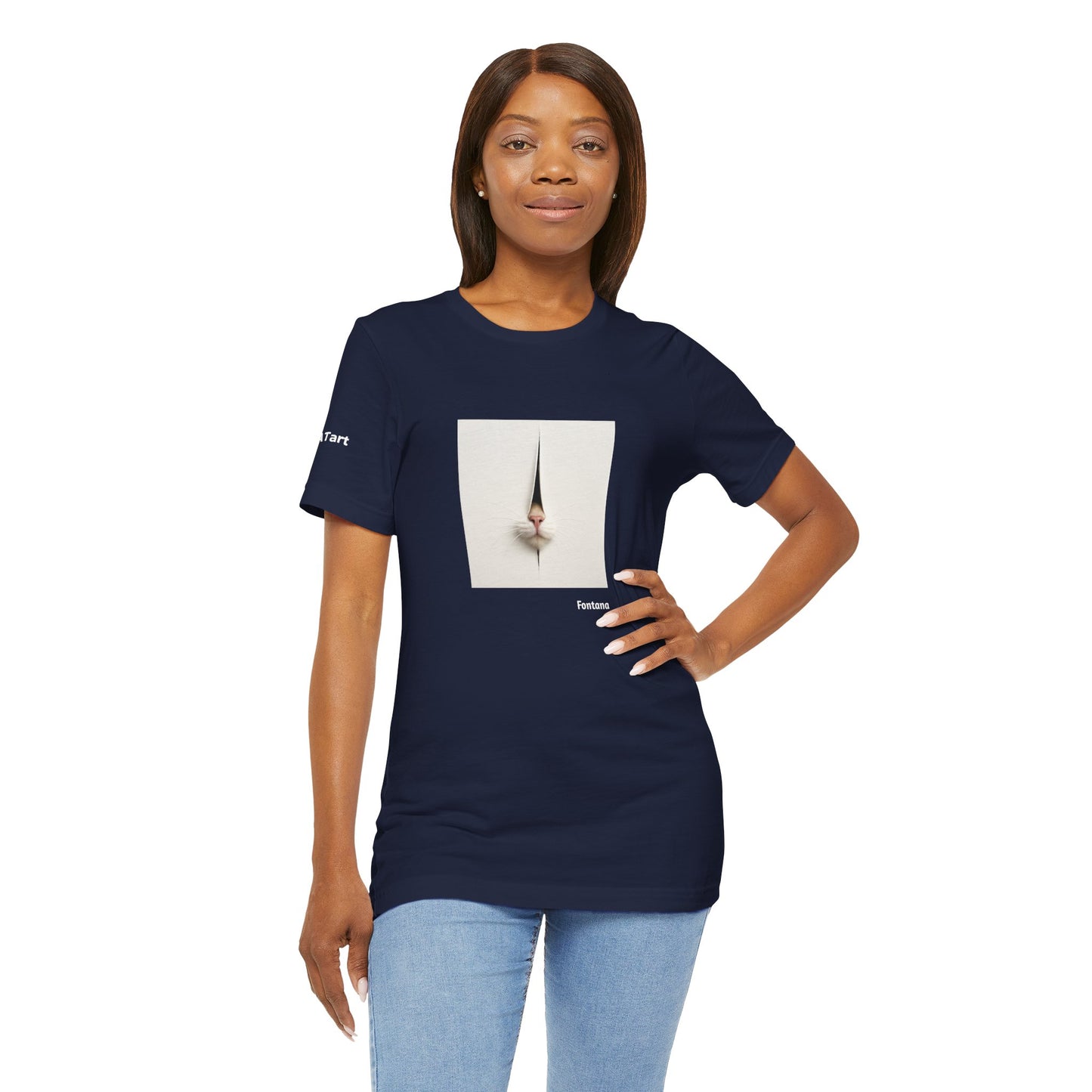 T-shirt unisex CATART - FONTANA - Un dipinto iconico rivisitato con i gatti