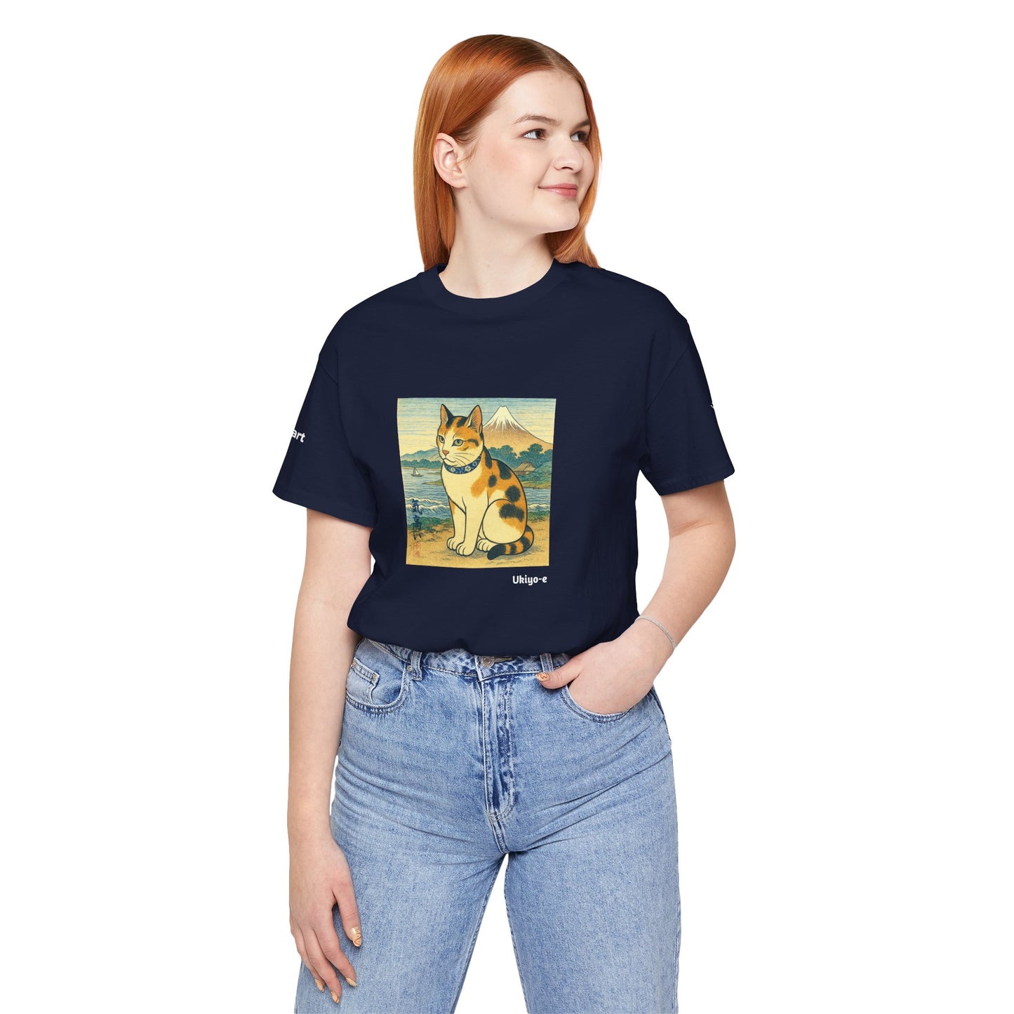 T-Shirt unisex CATART - Stile artistico giapponese UKIYO-E - Pittura iconica rivisitata con i gatti