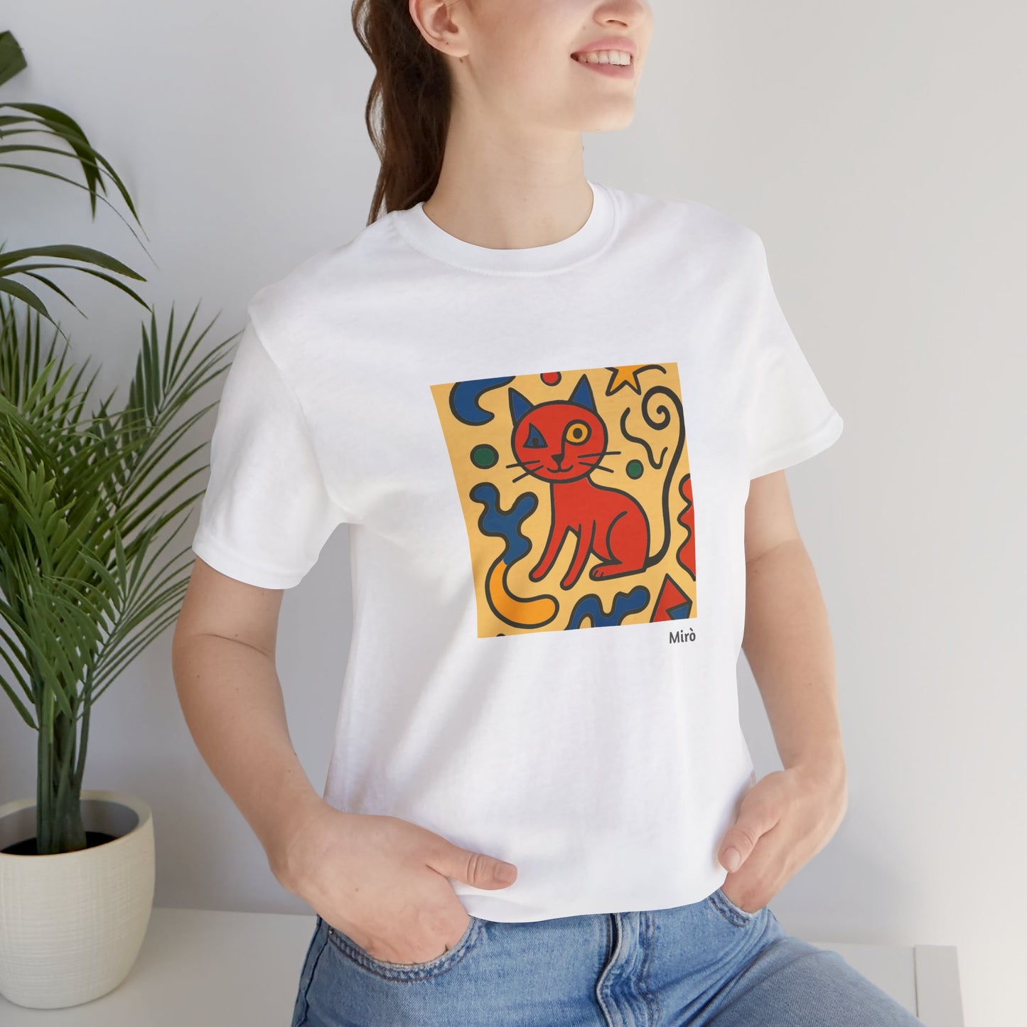 T-shirt unisex CATART - MIRO - Dipinto iconico rivisitato con i gatti