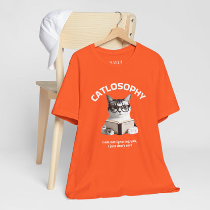 Catlosophy Unisex Jersey Maglietta a maniche corte – Design "Non ti sto ignorando, solo che non me ne frega niente"