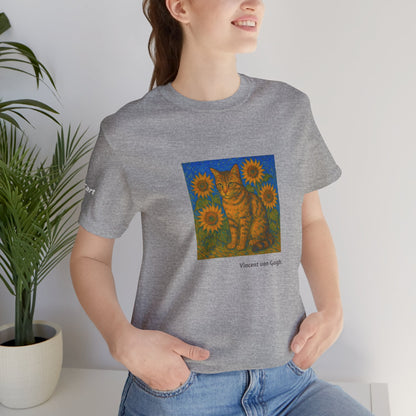 T-shirt unisex CATART - Vincent van Gogh - Un dipinto iconico rivisitato con i gatti