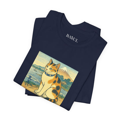 T-Shirt unisex CATART - Stile artistico giapponese UKIYO-E - Pittura iconica rivisitata con i gatti