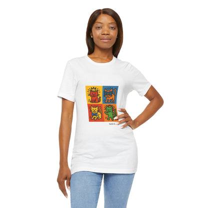 T-shirt unisex CATART - KEITH HARING - Un dipinto iconico rivisitato con i gatti