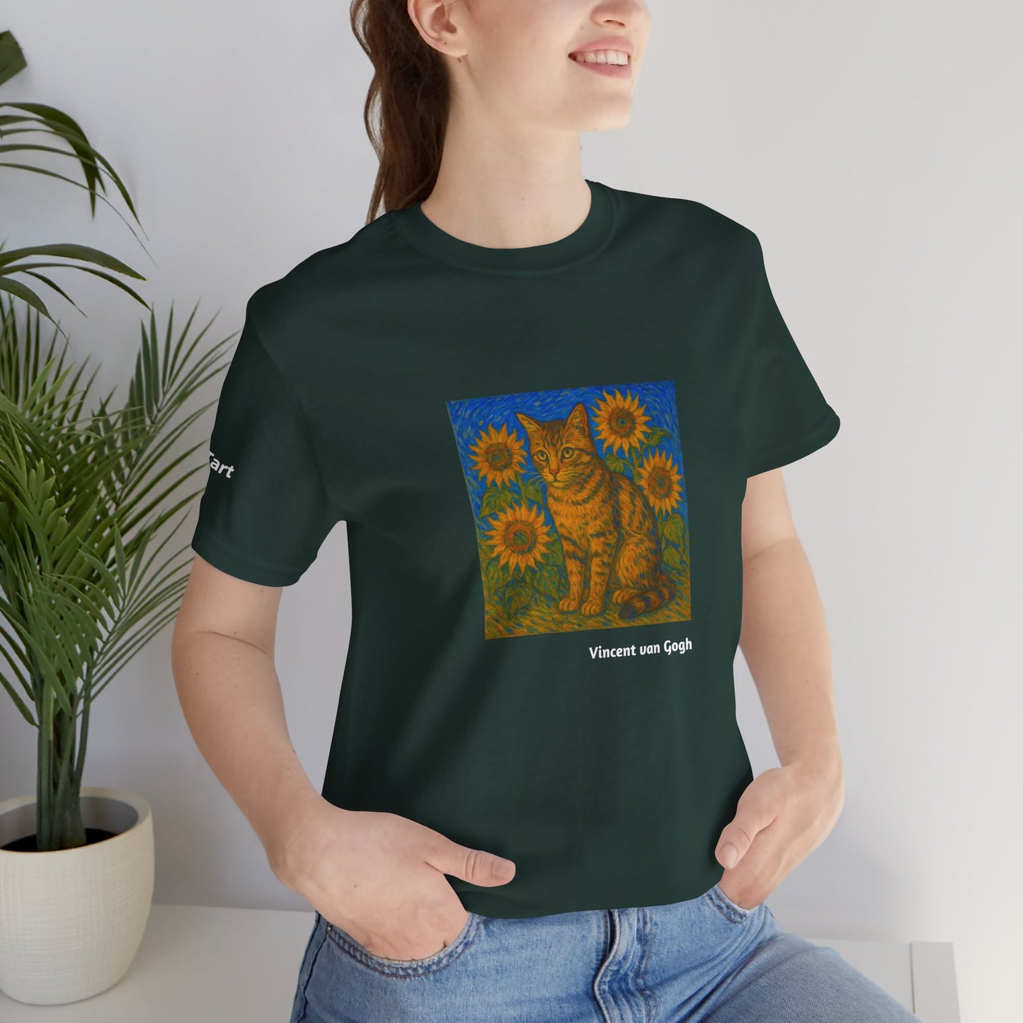 T-shirt unisex CATART - Vincent van Gogh - Un dipinto iconico rivisitato con i gatti