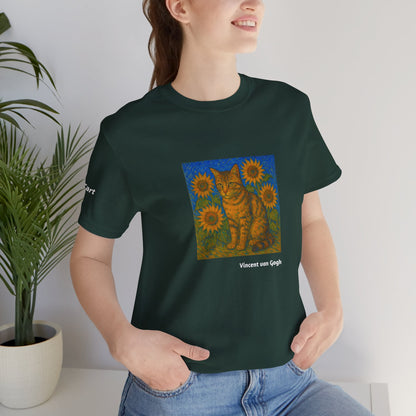 T-shirt unisex CATART - Vincent van Gogh - Un dipinto iconico rivisitato con i gatti