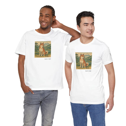 Unisex T-Shirt con cane DOGART - STILE SUMI-E - Dipinto iconico rivisitato con i cani