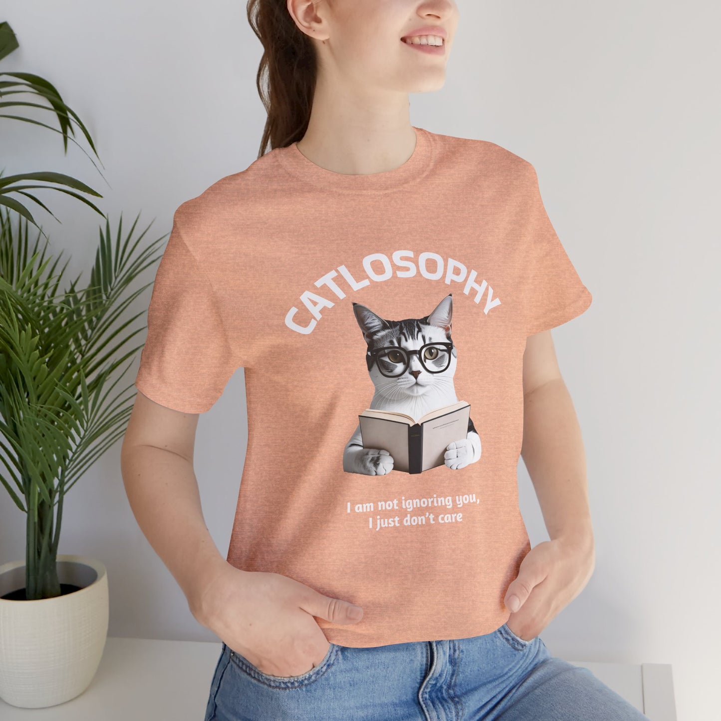 Catlosophy Unisex Jersey Maglietta a maniche corte – Design "Non ti sto ignorando, solo che non me ne frega niente"