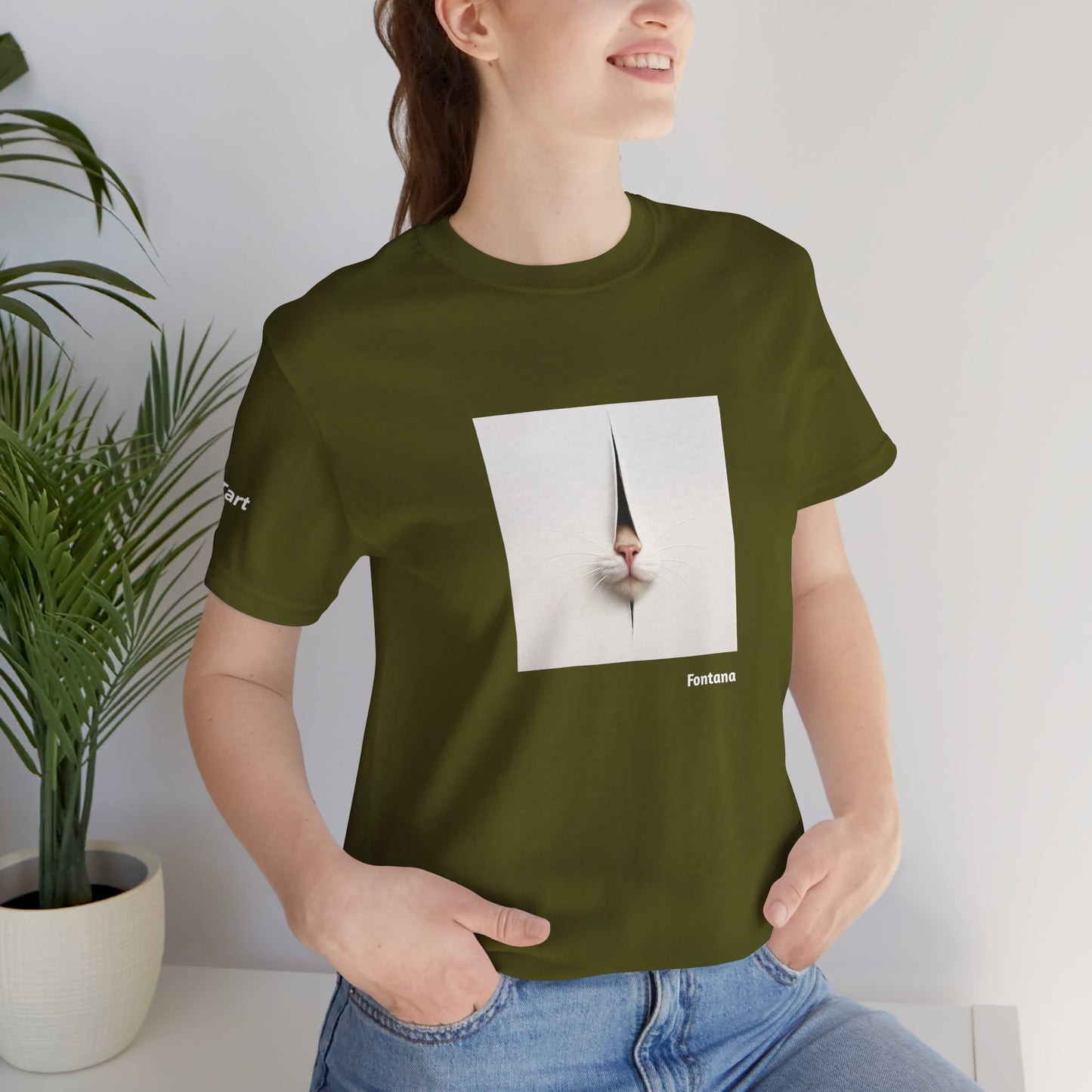 T-shirt unisex CATART - FONTANA - Un dipinto iconico rivisitato con i gatti