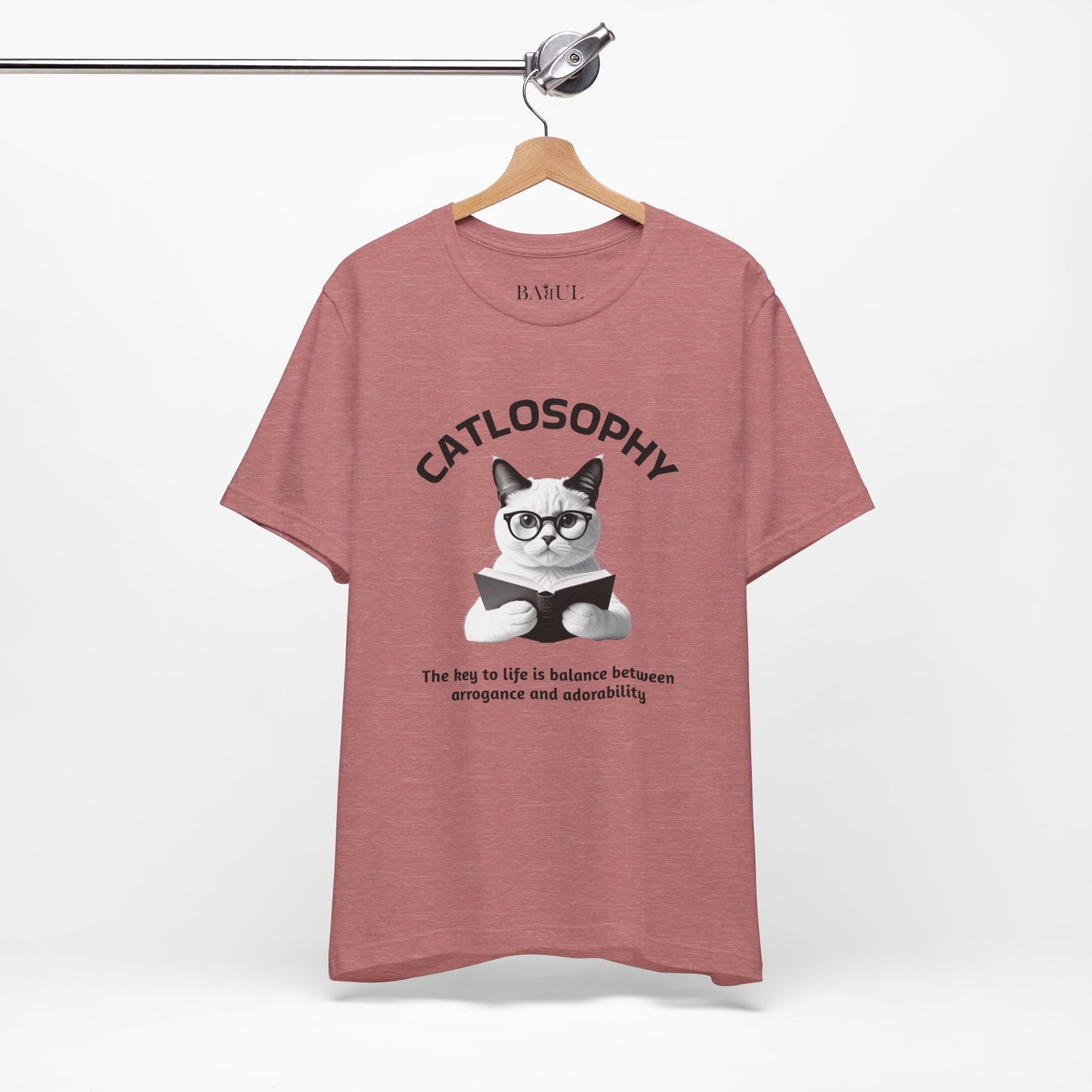 Catlosophy Maglietta unisex a maniche corte in jersey – Design "La chiave della vita"
