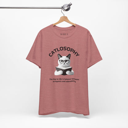 Catlosophy Maglietta unisex a maniche corte in jersey – Design "La chiave della vita"