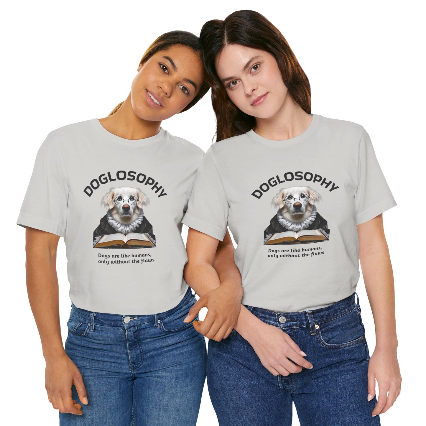 Maglietta a maniche corte unisex Doglosophy – Design "I cani sono come gli umani ma senza difetti"