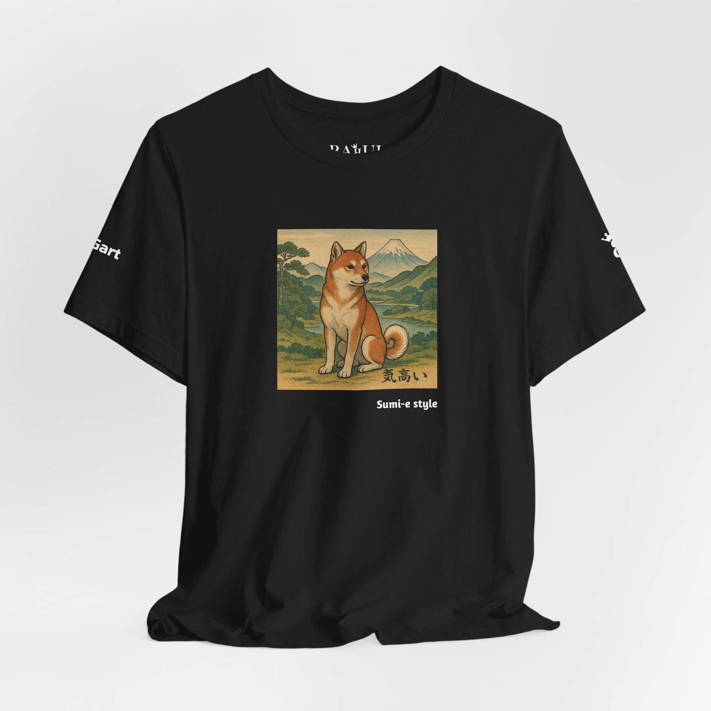Unisex T-Shirt con cane DOGART - STILE SUMI-E - Dipinto iconico rivisitato con i cani