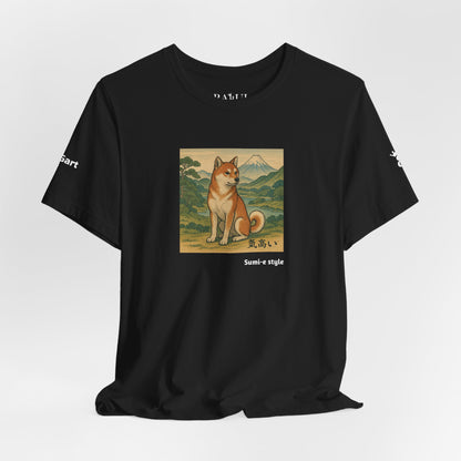 Unisex T-Shirt con cane DOGART - STILE SUMI-E - Dipinto iconico rivisitato con i cani