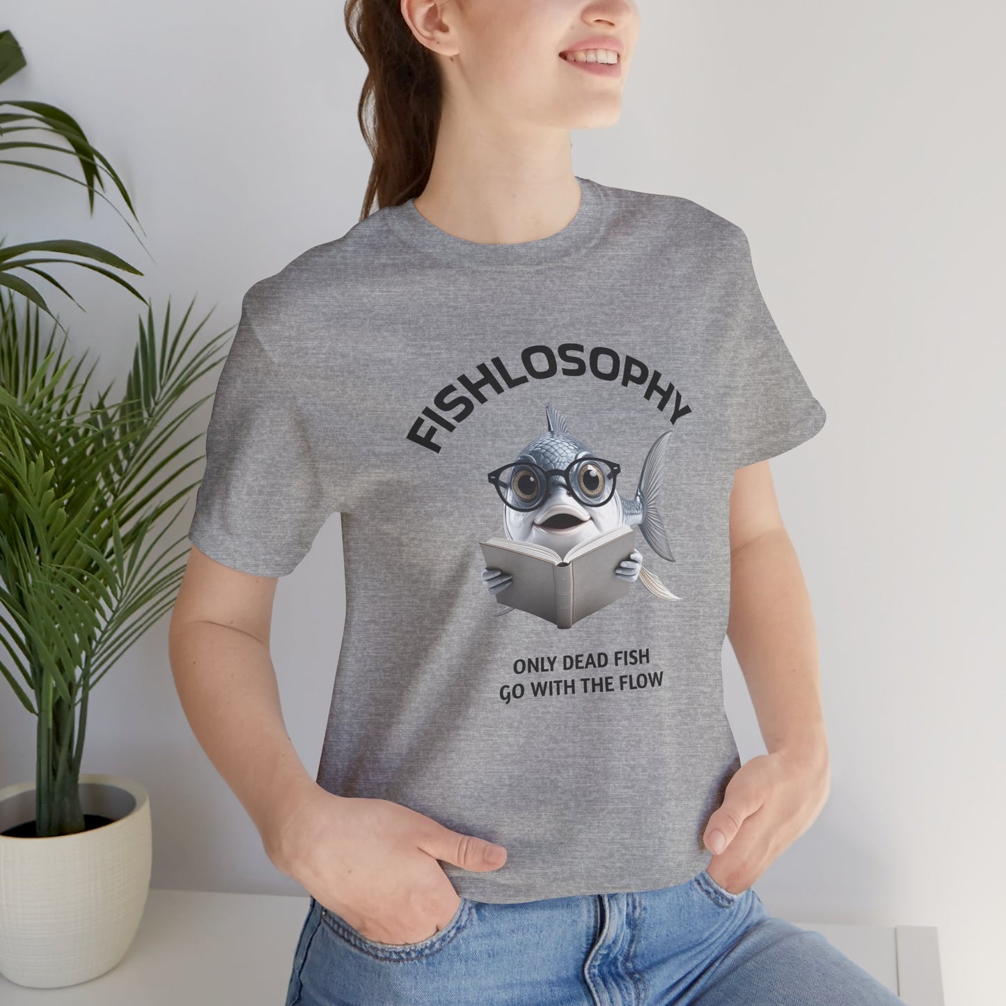 Fishlosophy Unisex Jersey Maglietta a maniche corte – Le profondità dell'oceano non sono per i deboli di cuore.