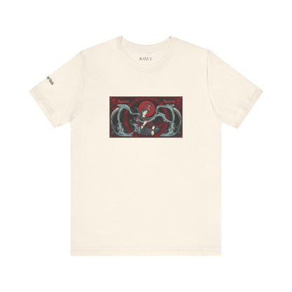 Acquario - T-shirt Zodiaco gotico. Grafica rossa sul davanti. Zodiaco nell'ombra.