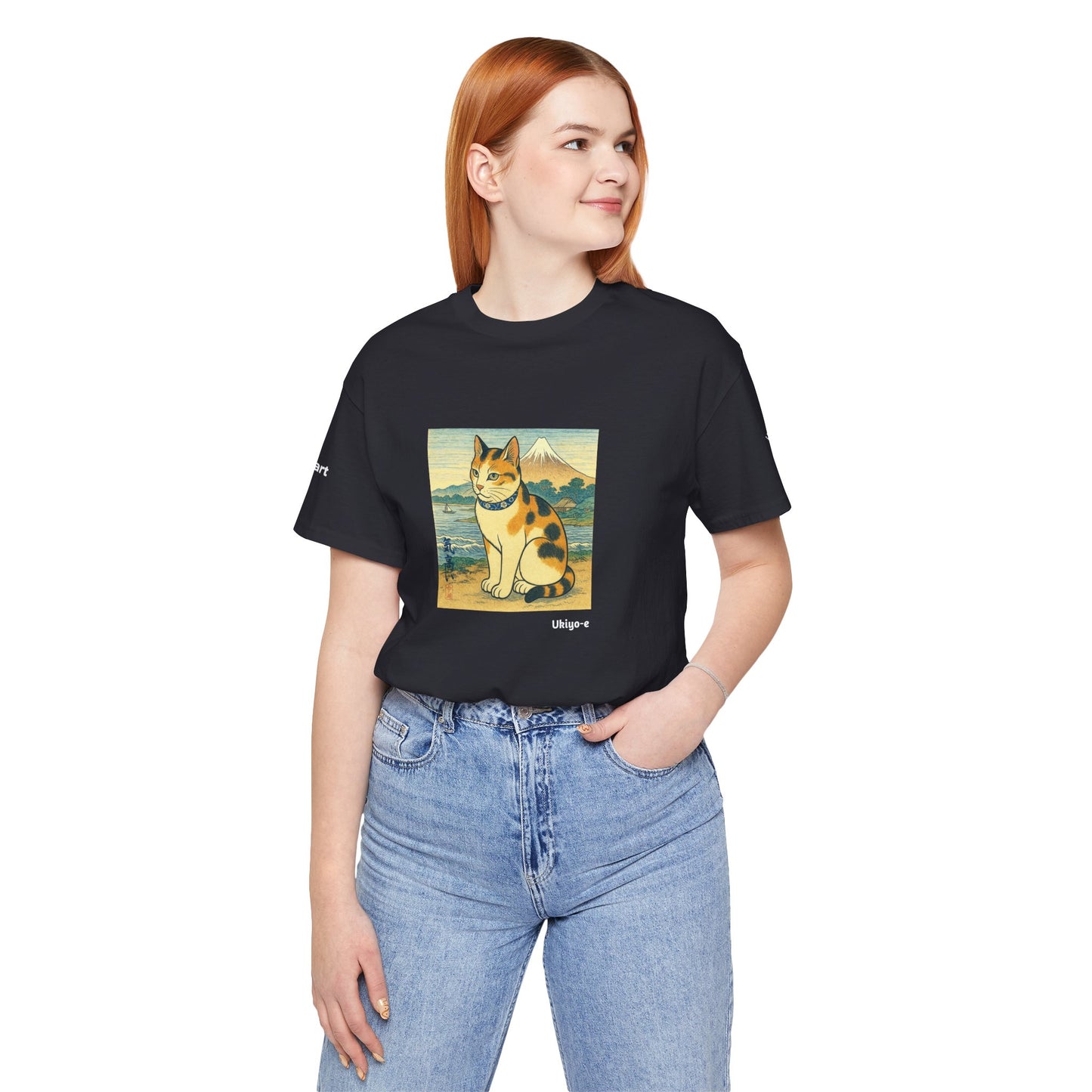 T-Shirt unisex CATART - Stile artistico giapponese UKIYO-E - Pittura iconica rivisitata con i gatti