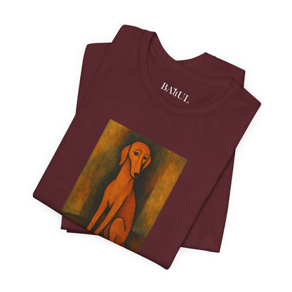 Unisex T-Shirt con cane DOGART  - MODIGLIANI - Un dipinto iconico rivisitato con i cani