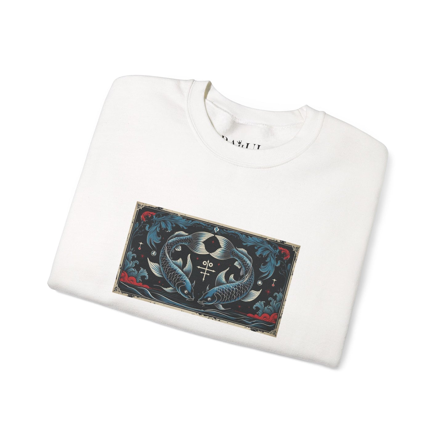 Pesci - Felpa Zodiaco Gotico, grafica in Blu