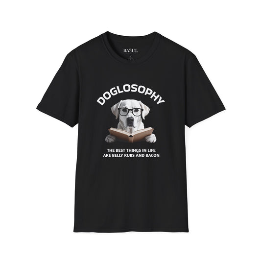 Maglietta unisex Softstyle Doglosophy - Design "Le cose migliori della vita"