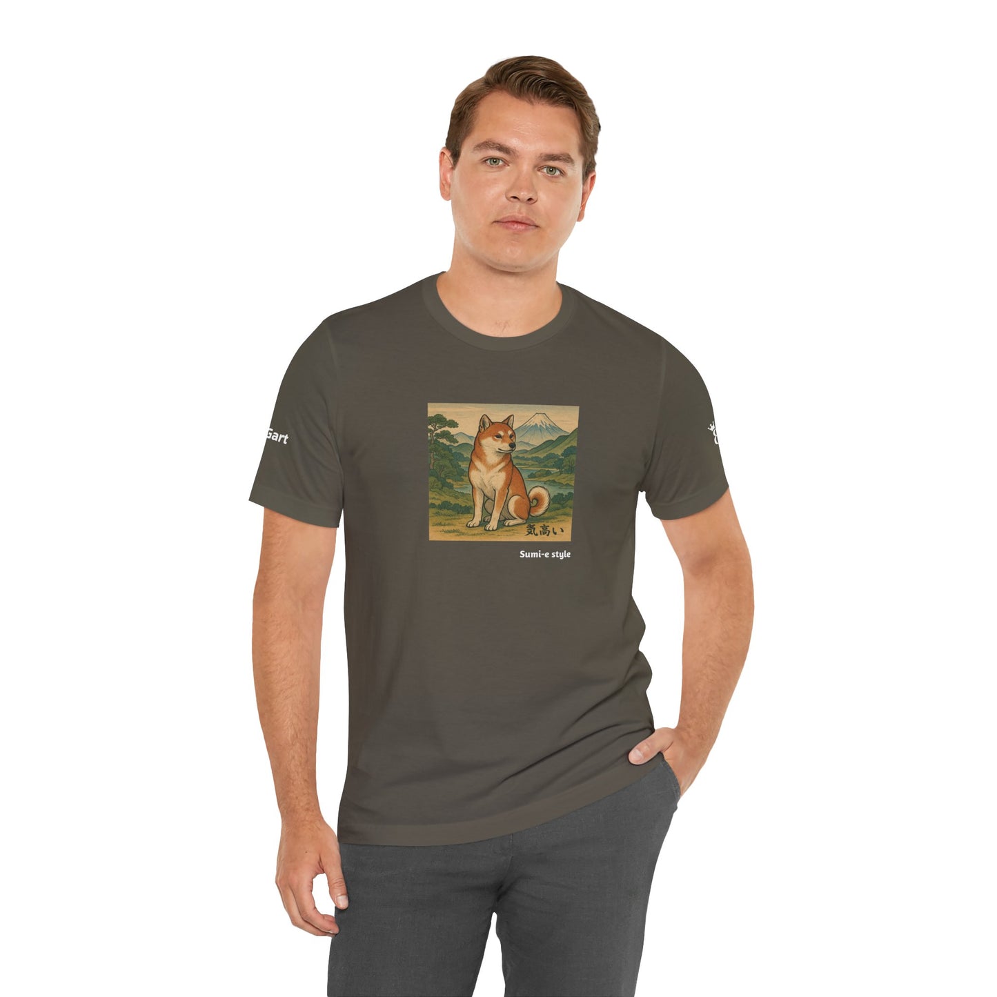Unisex T-Shirt con cane DOGART - STILE SUMI-E - Dipinto iconico rivisitato con i cani