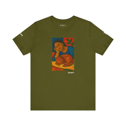 T-shirt unisex CATART - GAUGUIN - Un dipinto iconico rivisitato con i gatti