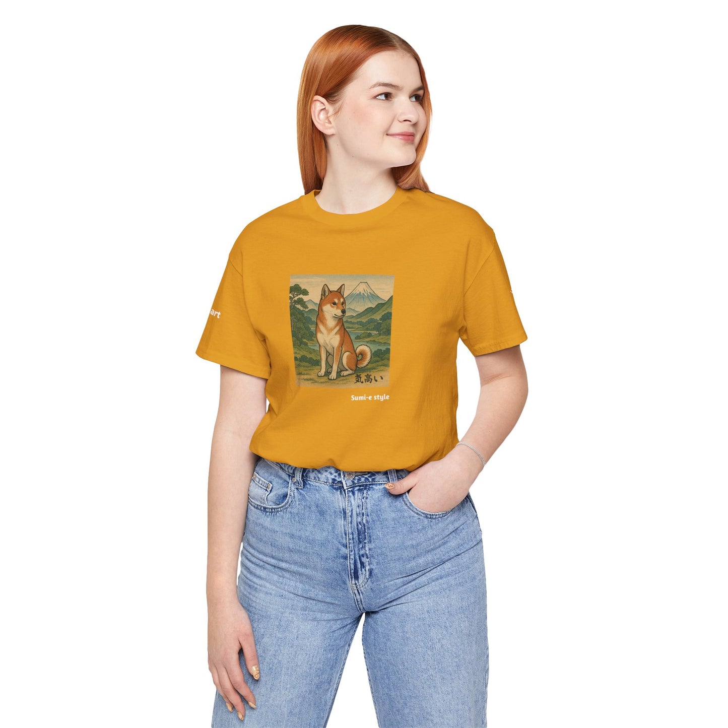 Unisex T-Shirt con cane DOGART - STILE SUMI-E - Dipinto iconico rivisitato con i cani