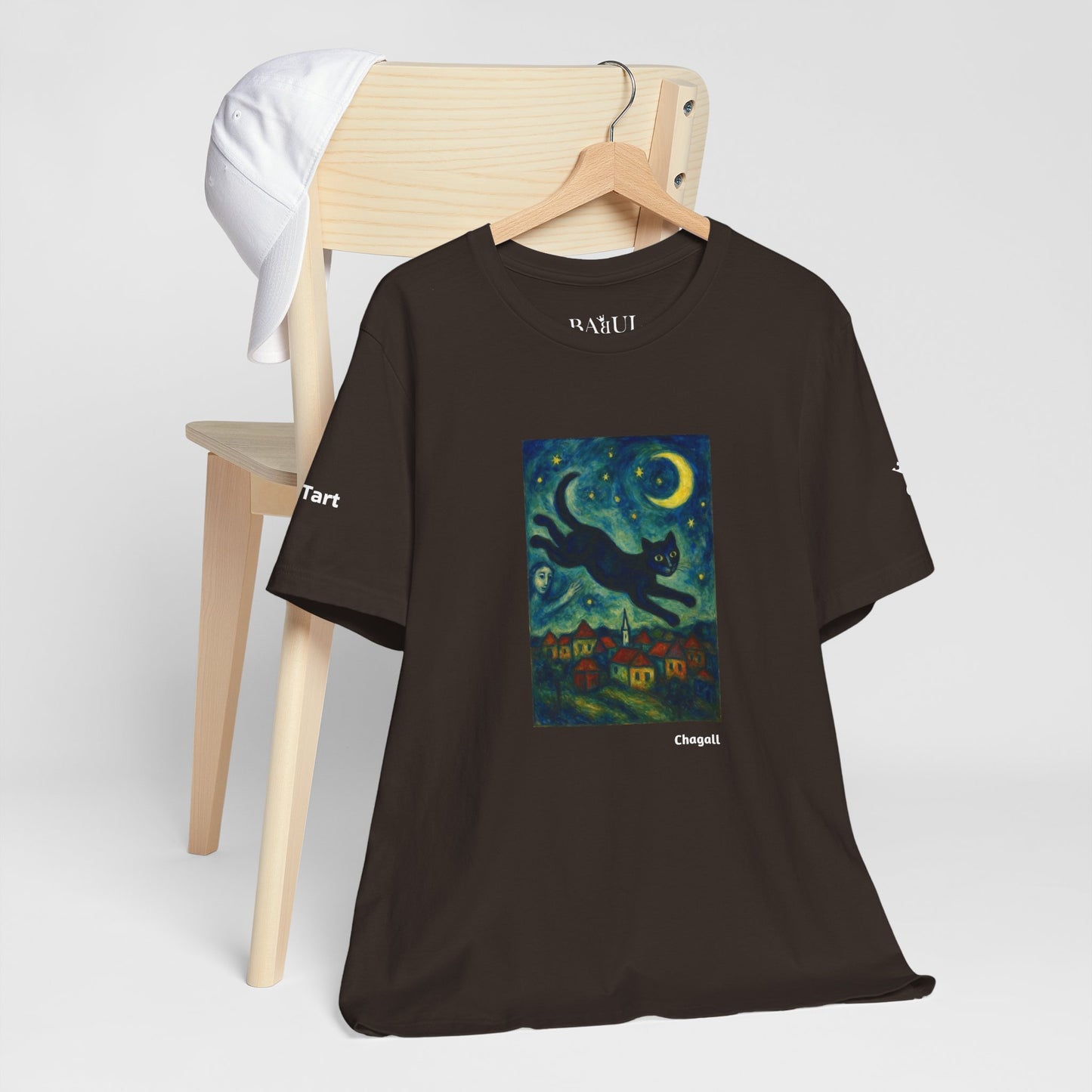 T-shirt unisex CATART - MARC CHAGALL - Un dipinto iconico rivisitato con i gatti