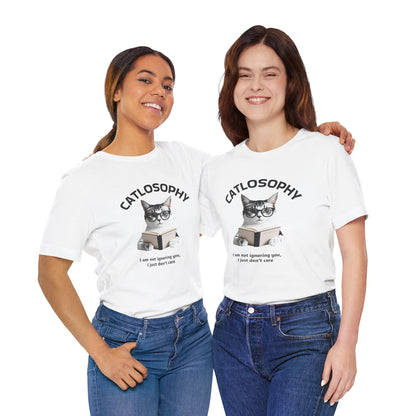 Catlosophy Unisex Jersey Maglietta a maniche corte – Design "Non ti sto ignorando, solo che non me ne frega niente"